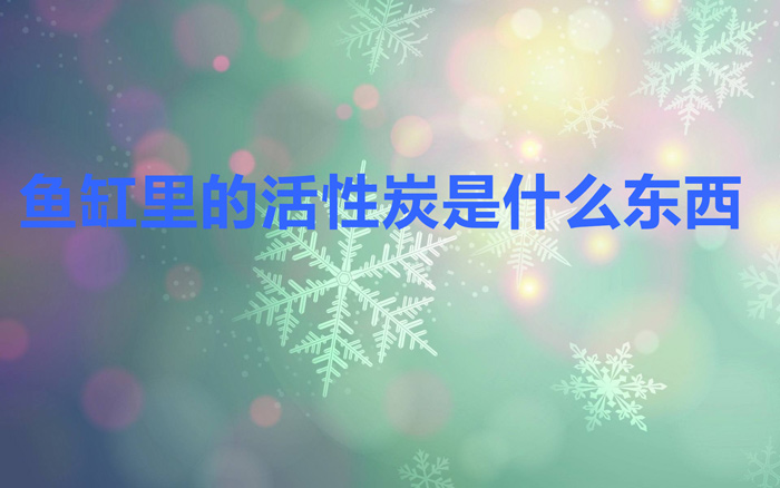 鱼缸里的活性炭是什么东西