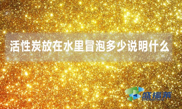 活性炭放在水里冒泡多少说明什么